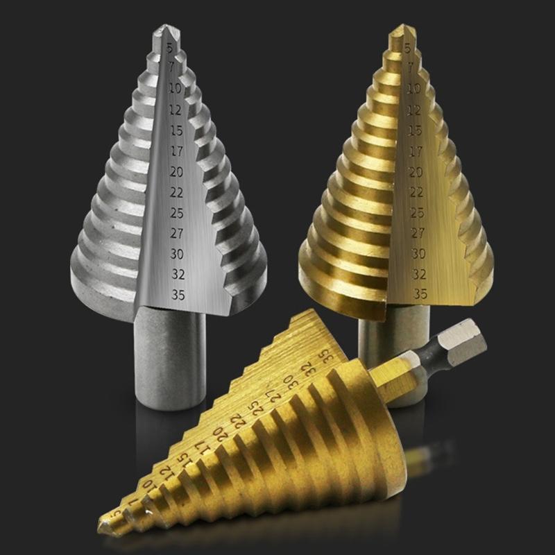 Stufenbohrer, Schnellarbeitsstahl Titan Stufenbohrer Stufenbohrer für Metall, Sechskantschaft / Rundschaft