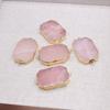 Rose Quartz Pendant Connector (25×43mm) - Premium Natural Crystal Charm for DIY Necklace Handmade Jewelry Craft Accessories, Valentine's Day Bulk Gift