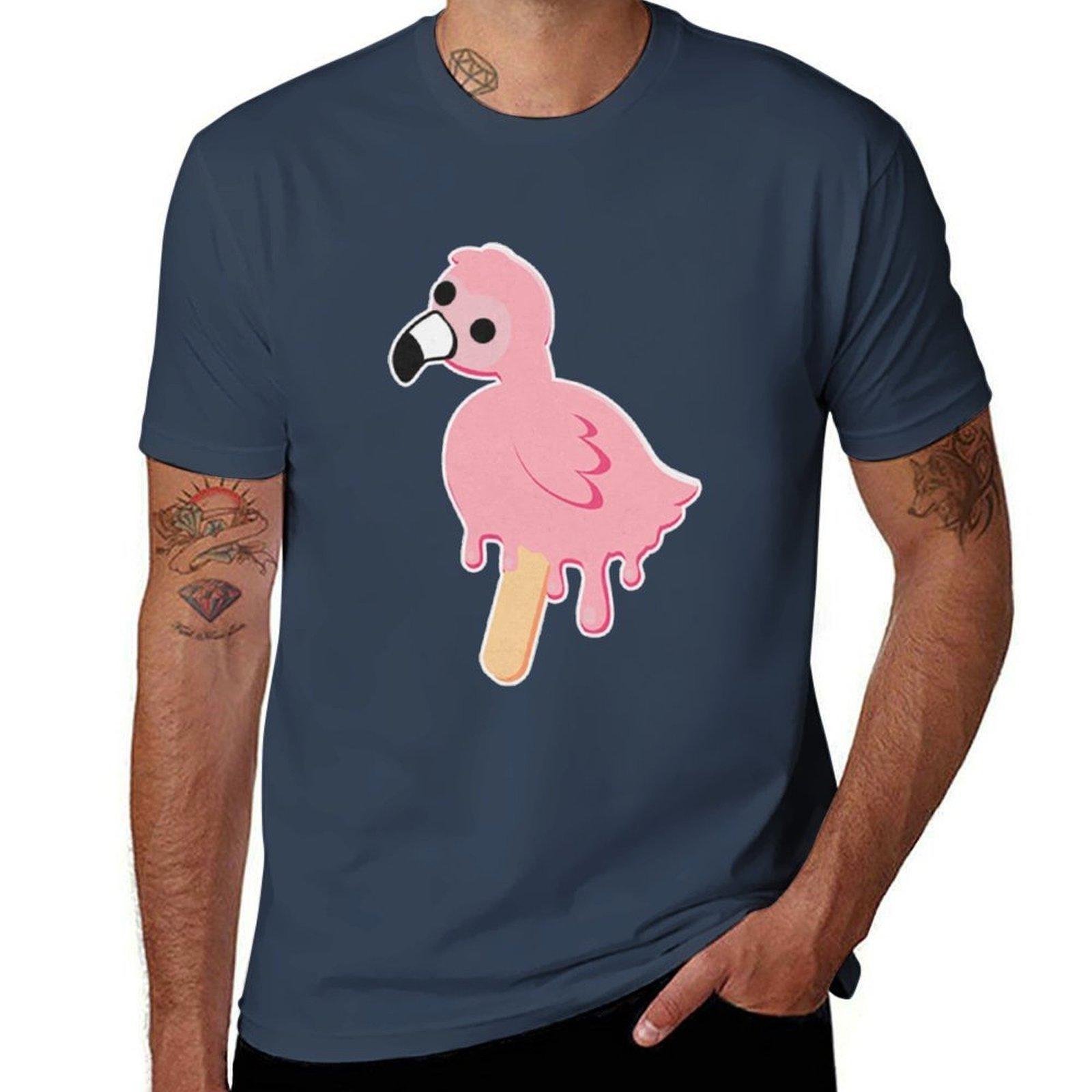 Flamingo Ice Cream Tshirt Comfortable Work Wear Tee S
