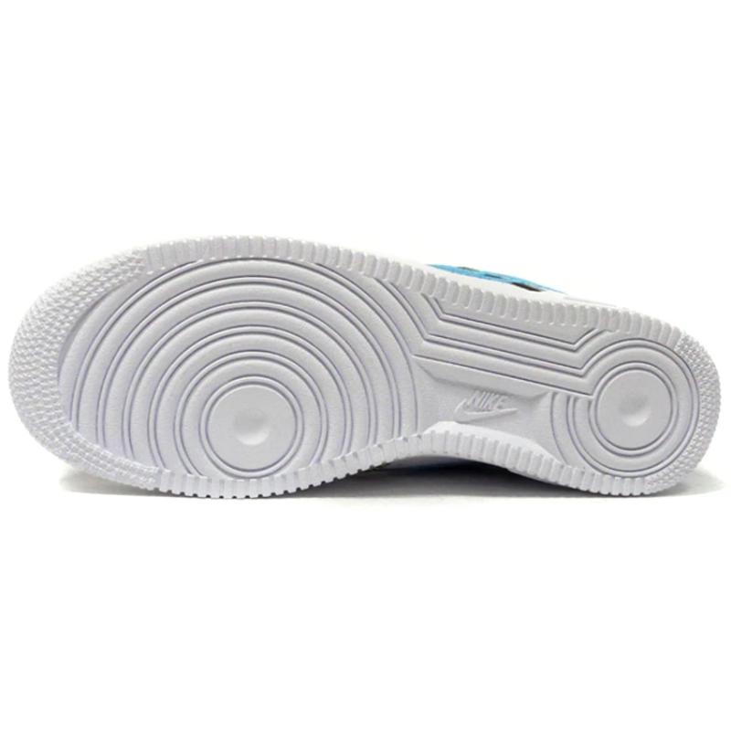 Nike Air Force 1 Low Worldwide White Blue Fury Volt Sneakers CK7213-100