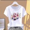 Modal women's printed flower sports fashion casual explosion short-sleeved T-shirt pattern T-shirt women's clothing oversized