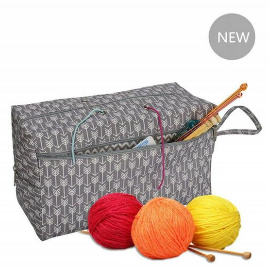 Solid Color Yarn Storage Bucket Bag for Knitting & Crochet - Round Wool Storage Bag