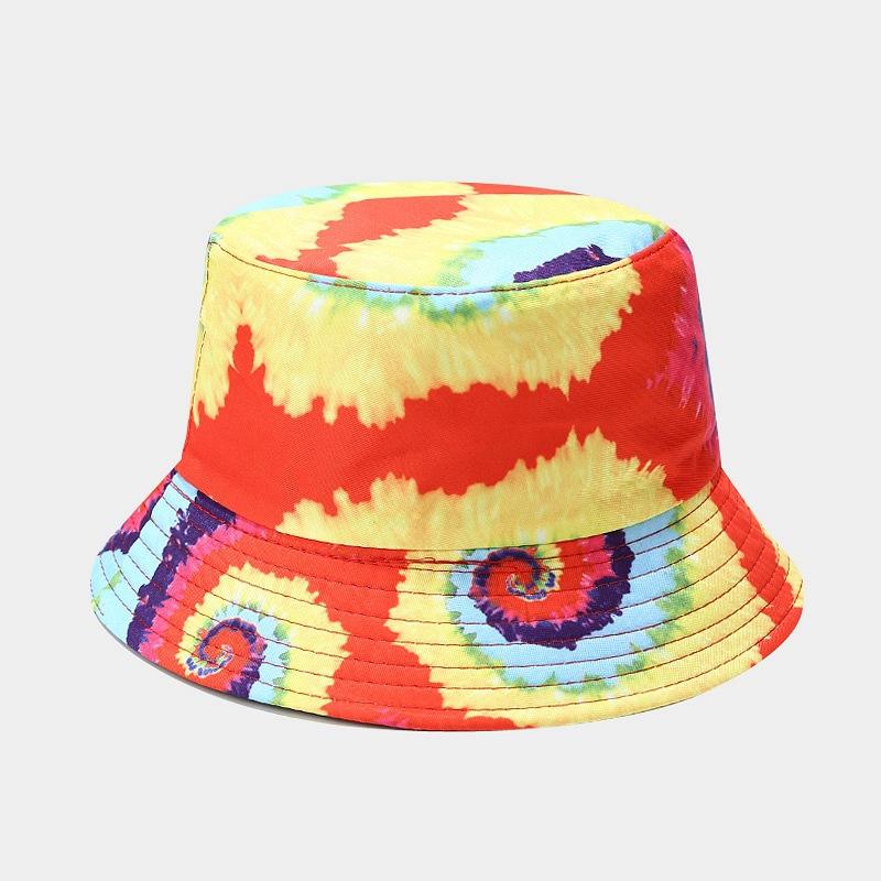 European and American spring new beach vacation leisure basin hat trendy men and women rainbow double-sided bucket hat sunscreen visor