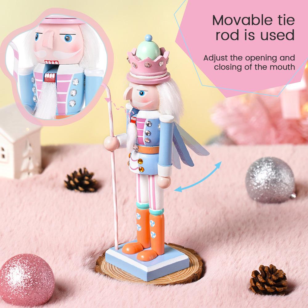 25cm Makronen Nussknacker Süßigkeiten Soldat Holz Niedliche Statue Handgefertigt Bunt Bemalt Niedliche Puppe Heim-/Büro-Weihnachtsdeko Weihnachtsgeschenk