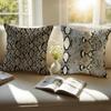 Trendy Snake Print Fashion Design Art Cushion Cover Pillowcase Antidustmite Invisible Zipper Short Plush Sofa Cushion