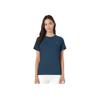 Asics Round Neck Breathable Casual Sports Short Sleeve Raglan T-Shirt Women Tops Dark-Blue 2032D041-400