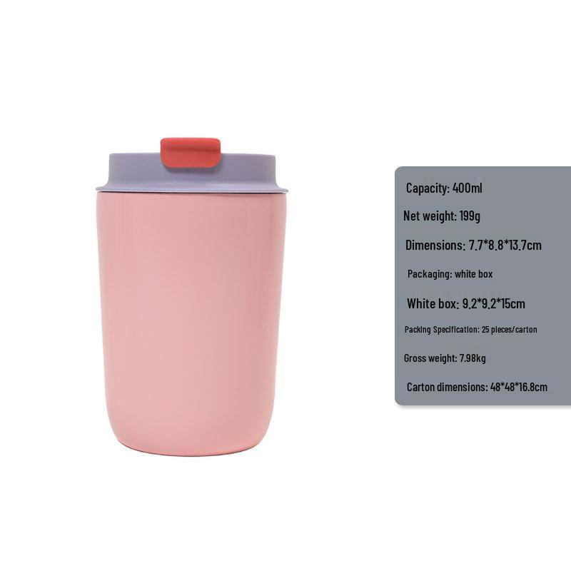 400ml Mini Cute Thermos Cup - Stylish Milk Tea & Office Water Cup for Girls 14oz/400ml