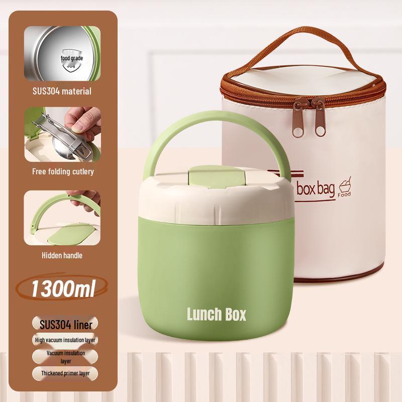 304 Stainless Steel Double-Layer Leak-Proof Insulated Bento Lunch Box with Food Compartments