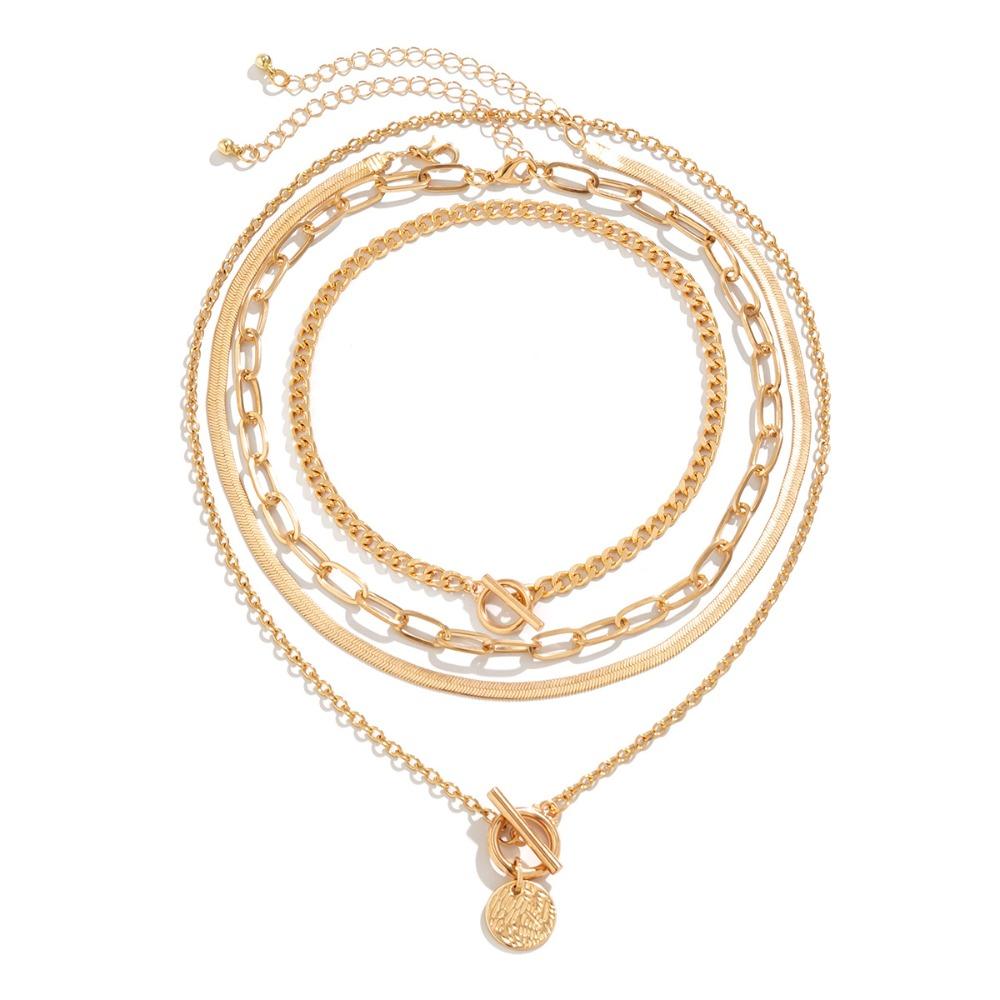 Gothic Pendant Necklace Set Punk Dark Hot Cool Neckchain Set Cold Wind Black Suit Collar  Women