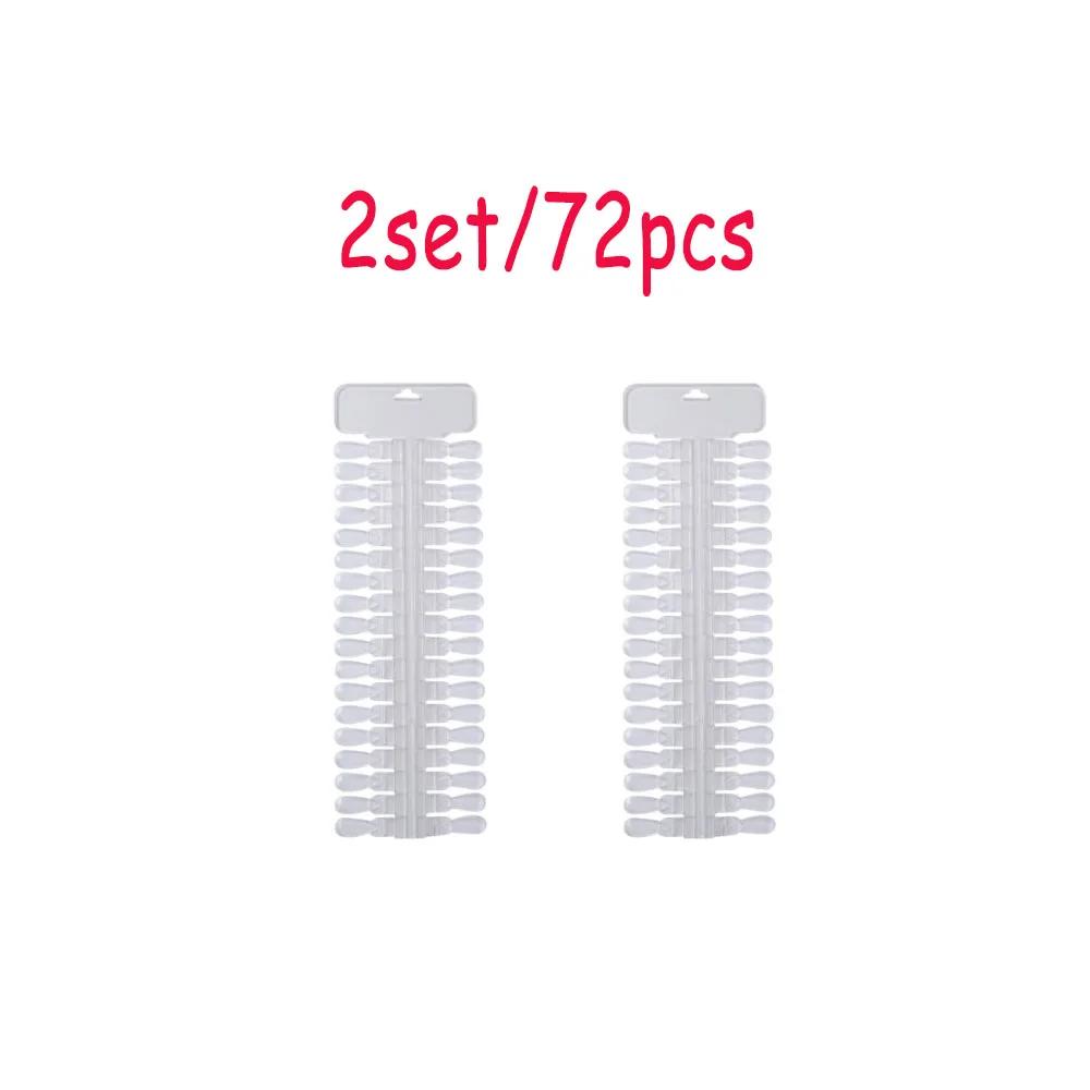 36pcs/set Manicure Practice Display Board Removable False Nail Tips Sticker Useful Gel Polish False Nail Stickers Manicure Tools