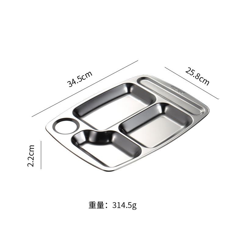 304 нержавеющая сталь китайская тарелка для фаст-фуда столовая посуда углубленная тяжелая корпоративная коробка для завтрака квадратная с крышкой 1488₽