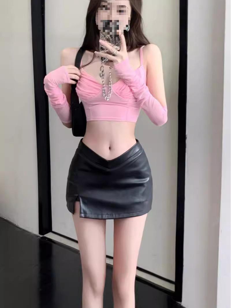 

High Waist Silver and Gold Leather Bodycon Mini Skirt for Women 4X Large