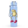 1PC Frog Wearing Pink Slippers Cartoon 750ml Color Plastic Sports Water Bottle Leakproof Flip Straw Lid Suitable for Sports Office Home Use