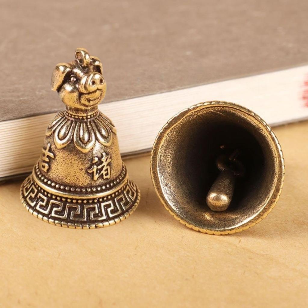 SCGEHA Guardian Bell 12 Zodiac Key Chain Brass Hanger Harley Morning Tiger Dog Zodiac (Boar)