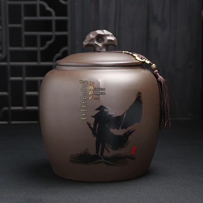 Artistic Purple Clay Tea Caddy