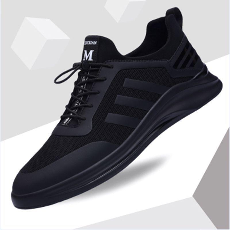 Fashion Sports Shoes Men's Shoes 2025 Spring and Autumn New Leather Waterproof and Odor Proof Casual Shoes Versatile Black Running