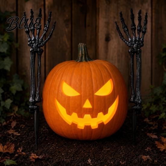 Halloween-Themen-Dekorationen Dekoration Plastik-Skeletthand Gartenpfahl Realistisches Knochen-Requisit für den Außenbereich Coole Gartendekoration Gruselige Partydekoration