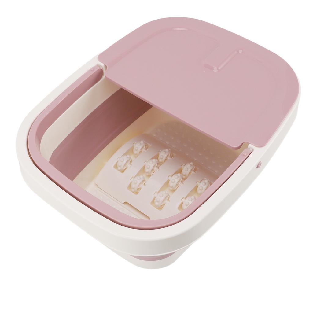 Foot Bath Basin Collapsible Soak Tub with Handle Massage Points Wheel Thickened Large Capacity Foot Bucket for Foot Spa