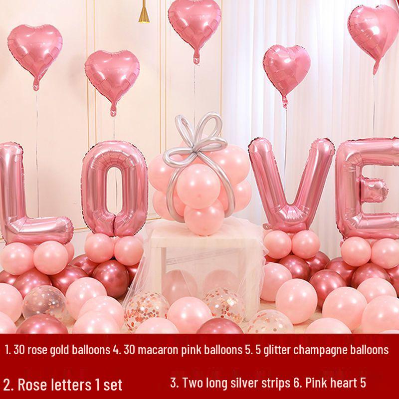 Love Letter Aluminum Foil Balloon Set for Wedding Decorations