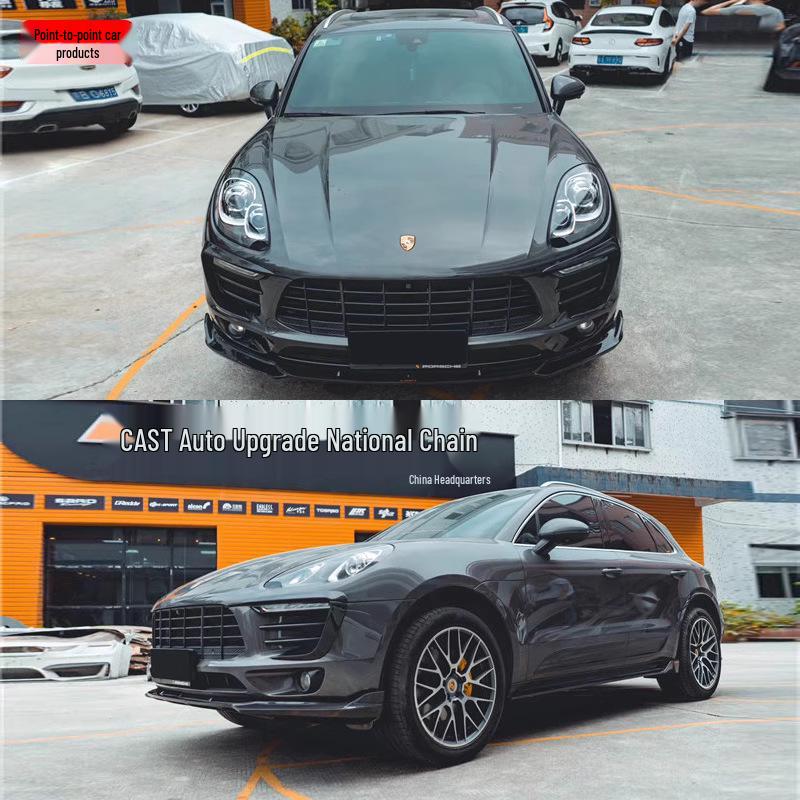 Compatible with Porsche Macan 14-17 CMST Carbon Fiber Body Kit: Front and Rear Lips, Tail Wing, Fender.