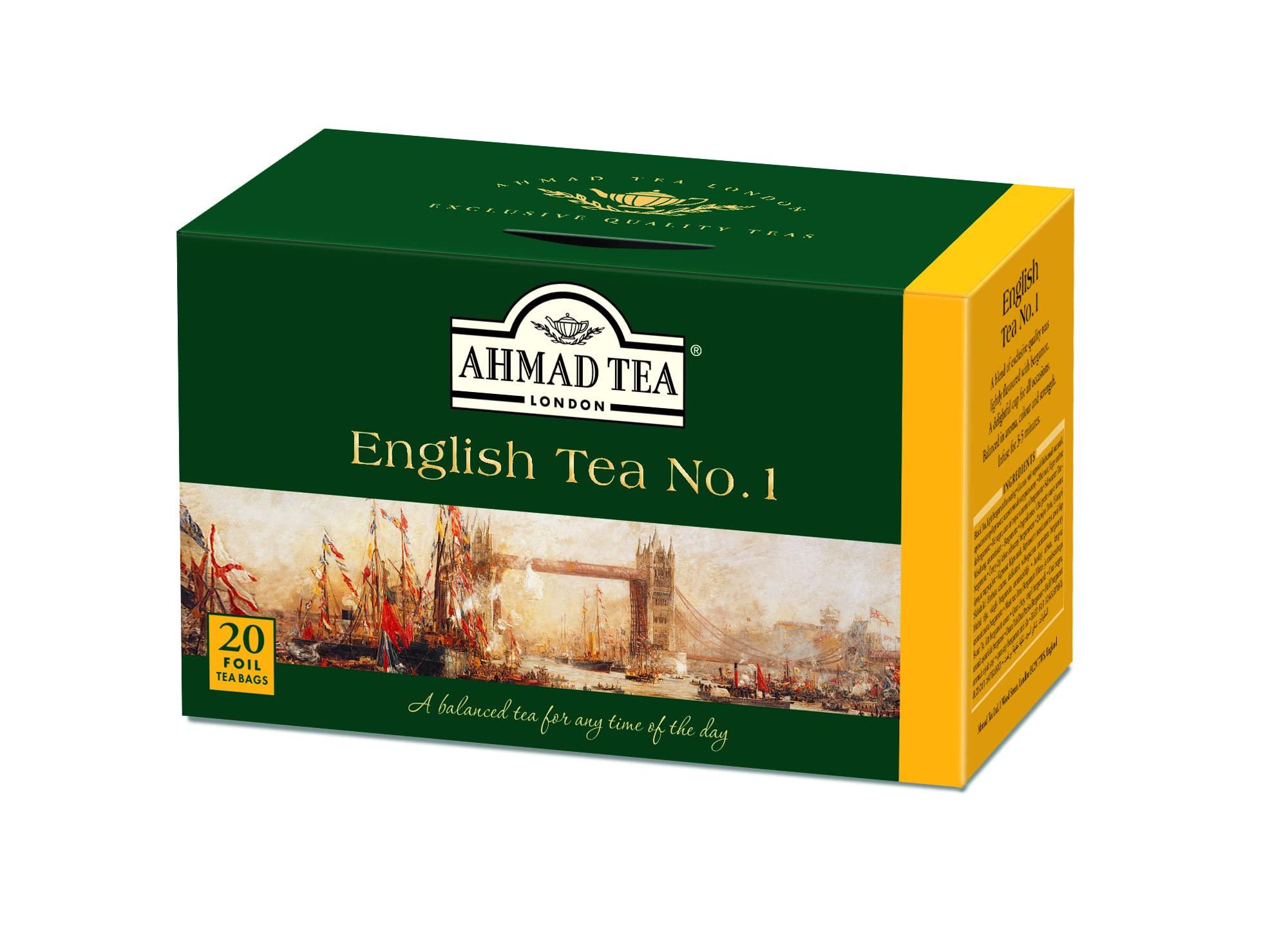 

AHMAD TEA English Tea No. 1 Tea Bags, 20 Tea Bags x 6 Packs [British Brand, Individually Wrapped]