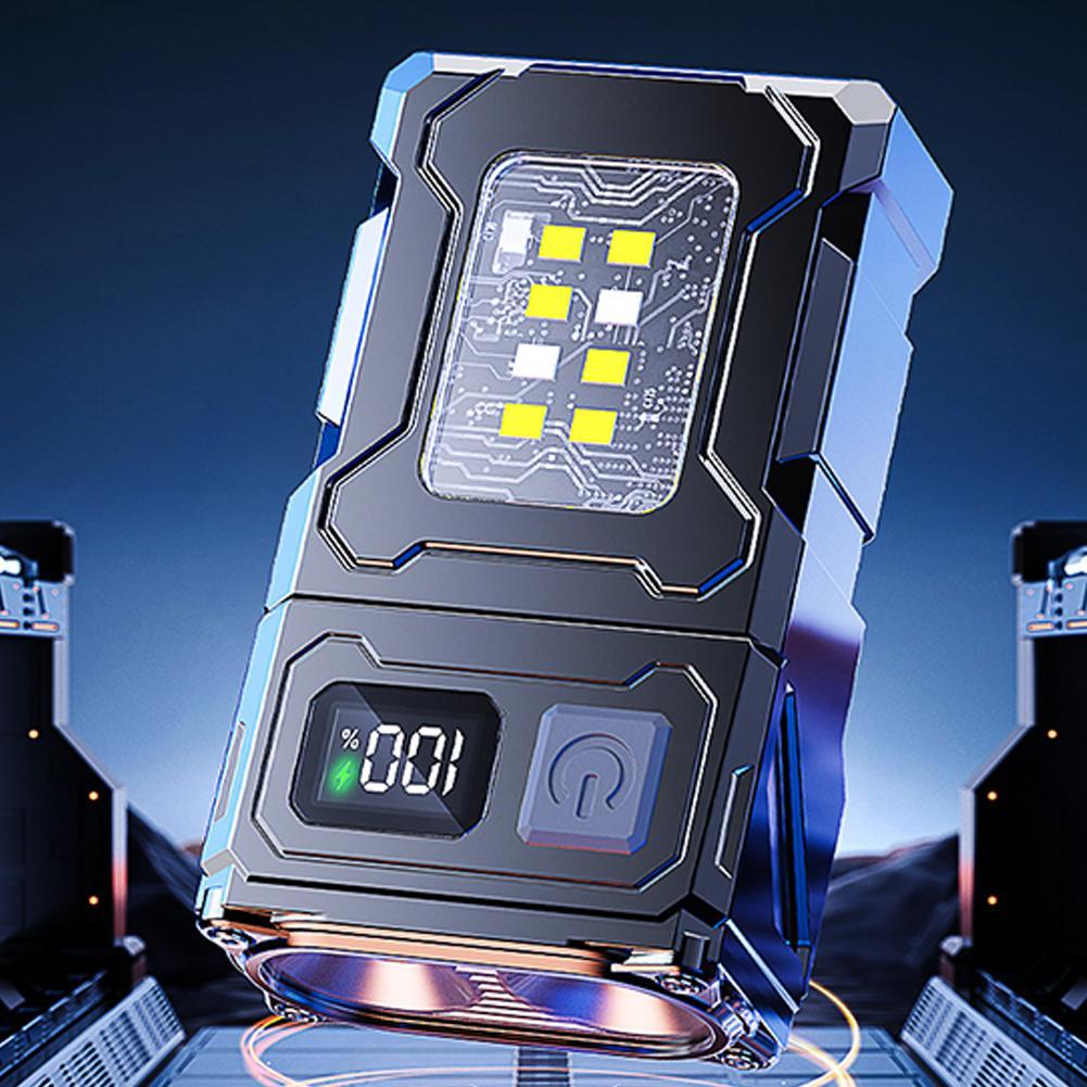 USB Rechargeable LED Flashlight Portable Tail Magnet Flashlight Super Bright Camping Lantern Side COB Emergency Light