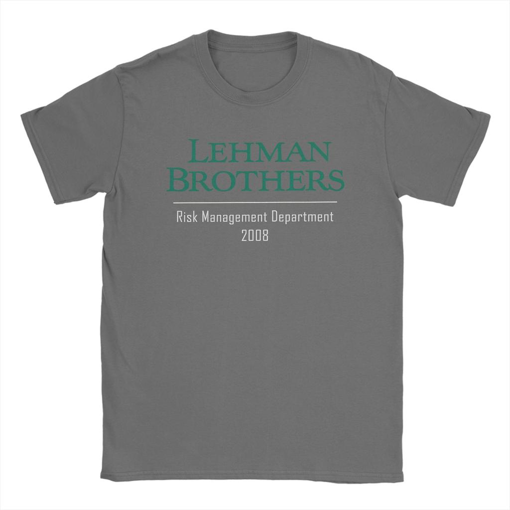 Lehman Brothers Risk Management Department T Shirt for Men Pure Cotton Casual TShirt Round Neck Tees Short Sleeve Clothes