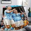 Erling Haaland & Phil Foden Printed Flannel Blanket, soft throw for bedroom sofa, washable, fan merchandise, great gift.