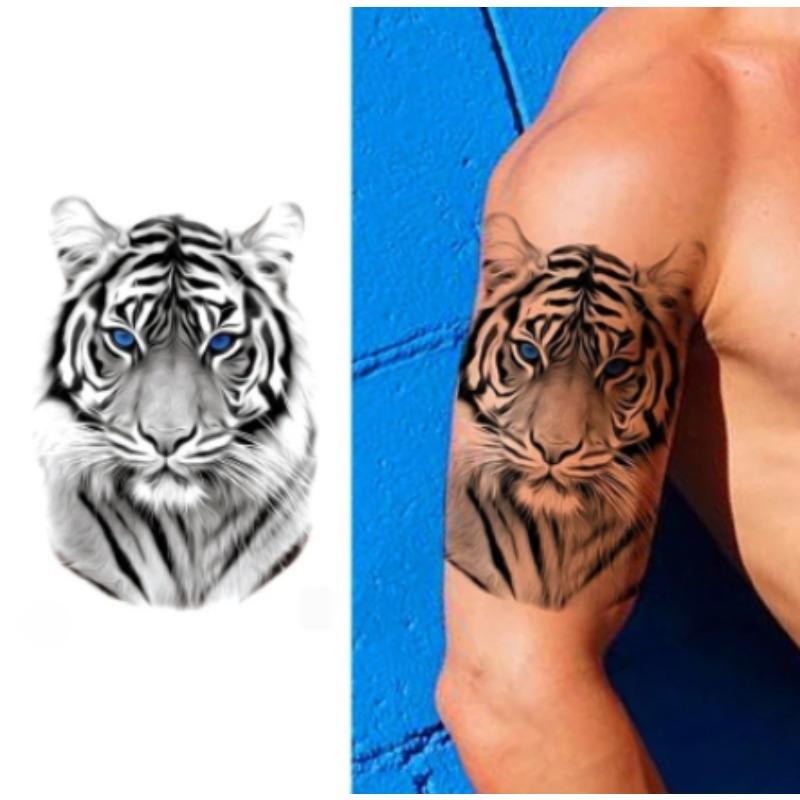 Waterproof  Men'S Temporary Tattoos Tiger Lion Wolf Fake Tattoo For Women Men Arm Legs Sleeve Body Makeup Sticker