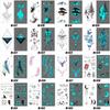 Fluorescent Star Feather Temporary Tattoos Blue Luminous Fake Tattoo Tattoo Sticker Body Art