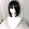 Girl Wearing Cos-style Short Straight Wig Pompadour-style JK Wig for Daily Wear or Anime Cosplay Wigs