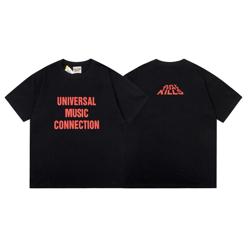 23S grenzüberschreitende amerikanische Trendmarke GALLERY DEPT gemeinsamer Buchstabendruck Kurzarm-T-Shirt Herren und Damen High Street Halbarm