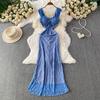 Elegant Lace Square-Neck Strapless Dress for Women Summer Slim-Fit Waist-Cinched Bodycon Dress