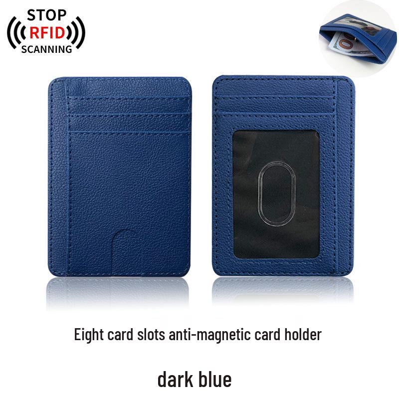 RFID Anti-Demagnetization Card Holder - Unisex PU Multi-Card Slot Sleeve