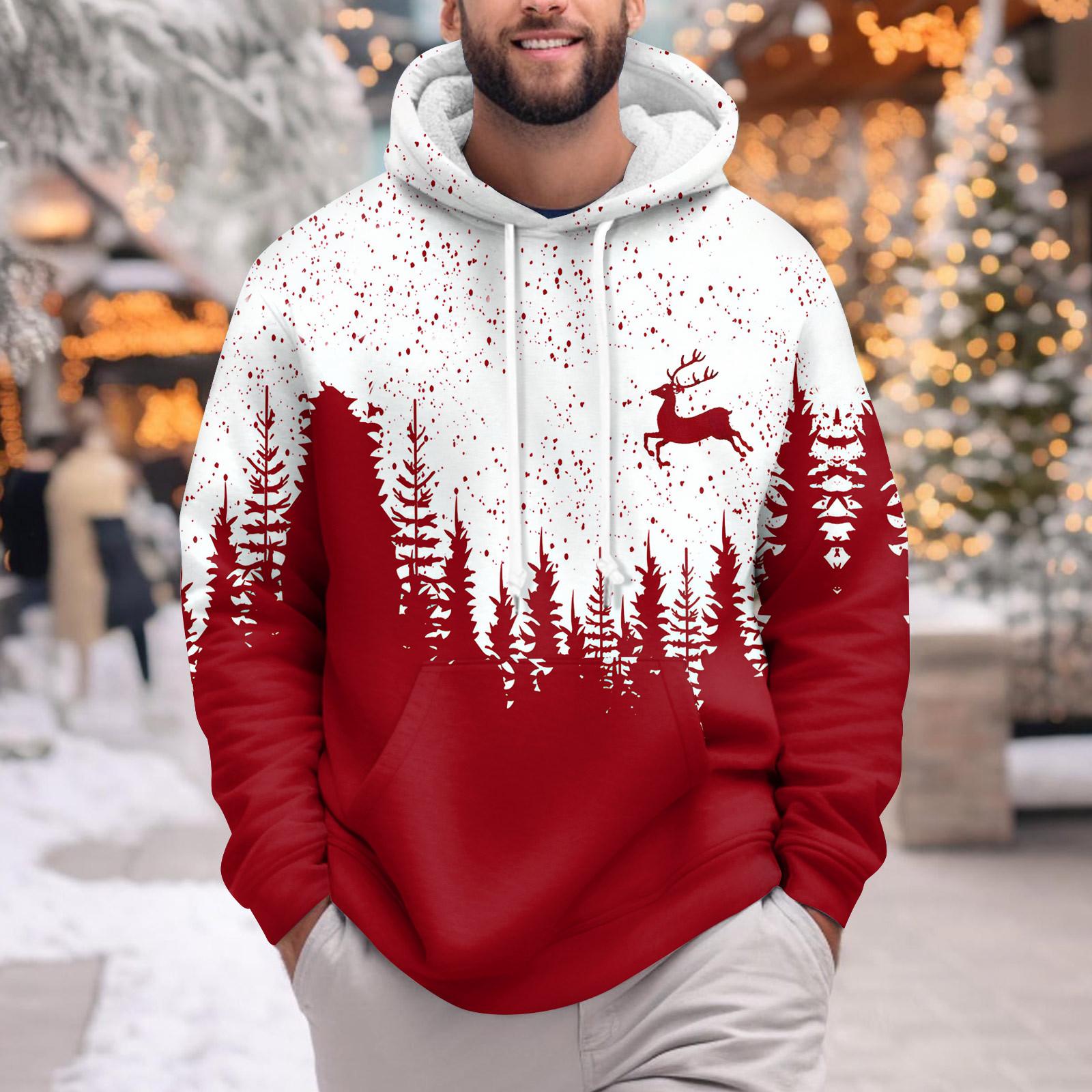 

Мужское теплое плюшевое пальто с принтом, флисовый свитер, повседневное пальто, свитер с карманами, зимнее пальто XXL винный