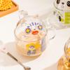 LOVWISH Cartoon Glass Breakfast Mug with Lid