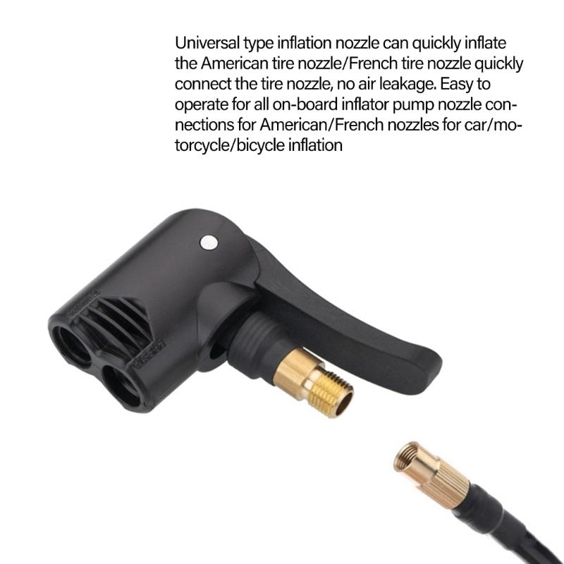 Adaptador de Bico de Ar Portátil de Conexão Rápida para Bombas de Pneu com Botão de Liberação Uso Eficiente em Viagens Rodoviárias Emergências