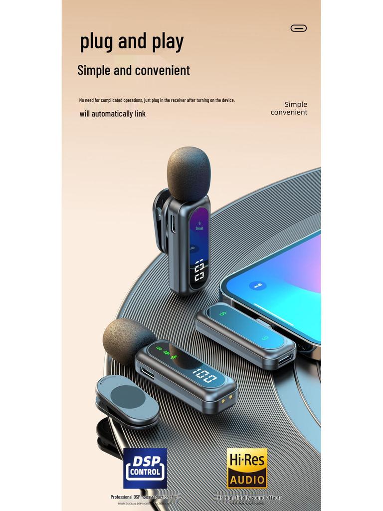 J88 Drahtloses Lavalier-Mikrofon mit Rauschunterdrückung und Ladeetui