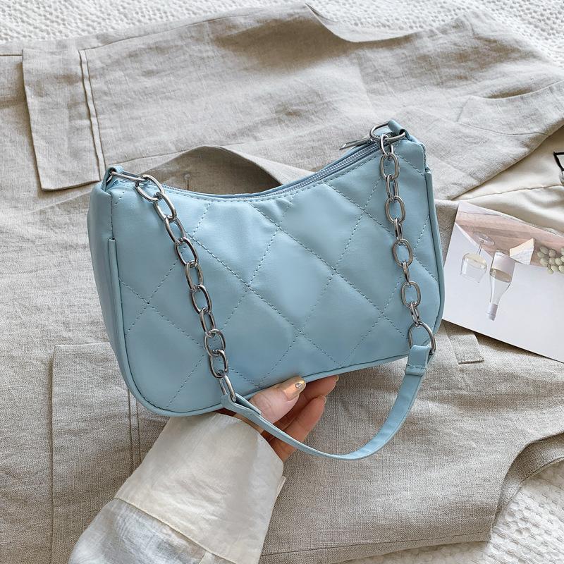 Textured Diamond On the New Casual 2025 Spring New Solid Color Fashion Trend Foreign Style Portable Underarm Shoulder Women's Bag