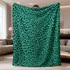 2026 Latest Flannel Blanket Soft & Cozy Blue Leopard Print Flannel Throw Blanket Versatile, Warm for All Seasons, Perfect for Couch, Office, Bed, Camp
