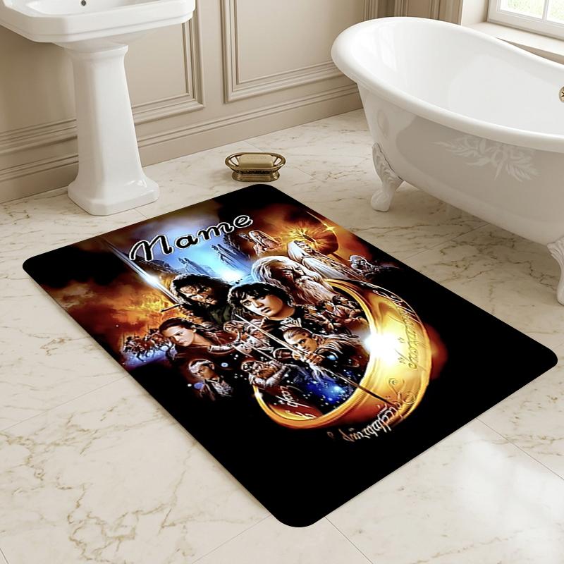 Custom Name Knightly Shield Living Room Non-Slip Area Rug Soft Carpet for Bedroom Kids Playroom Sofa Office Home Decor Doormat