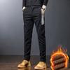 Winter Mens Fashion Fleece Warm Casual Pants Slim Straight Leg Korean Thermal Trousers Business Thicken Velvet Brand Streetpants