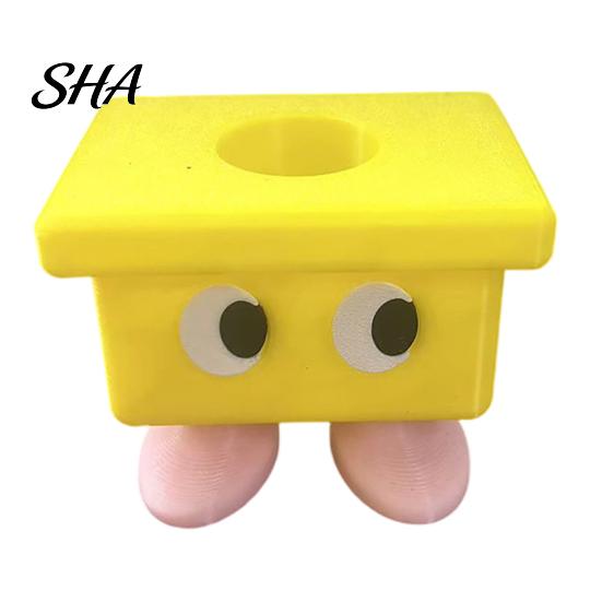 Toothbrush Holder With Big Eyes Design 3D Printed Cartoon Stool Holder, Waterproof Moisture-Proof Cute Kids Bathroom Ornament Compact Storage жёлтый