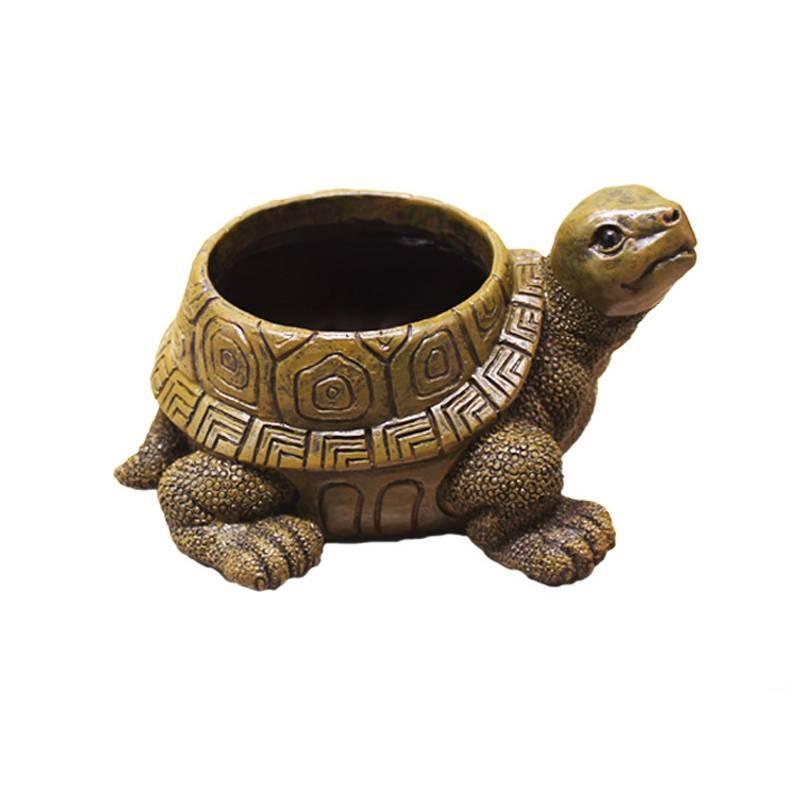 Resin Tortoise Planter With Garden Miniature For Indoor Decor And Giftgiving