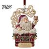 Festive Home Accents Cute Santa Christmas Ornaments, 2D Flat Acrylic Claus Hanging Ornaments Decoration for Holiday Tree, Indoor, Outdoor Party Decor