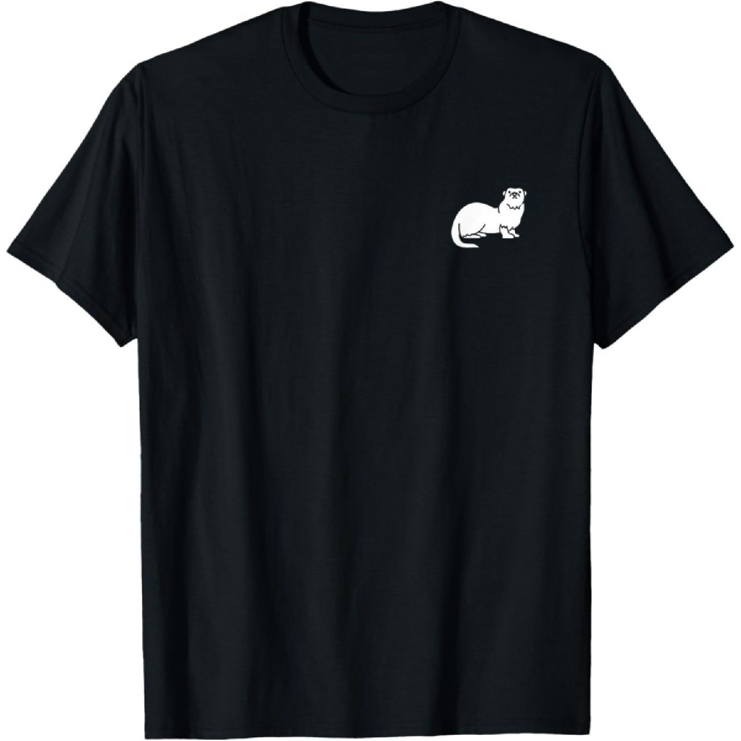 Minimalist Otter Badge Animal Lover Otter Man Woman Kids T-Shirt S