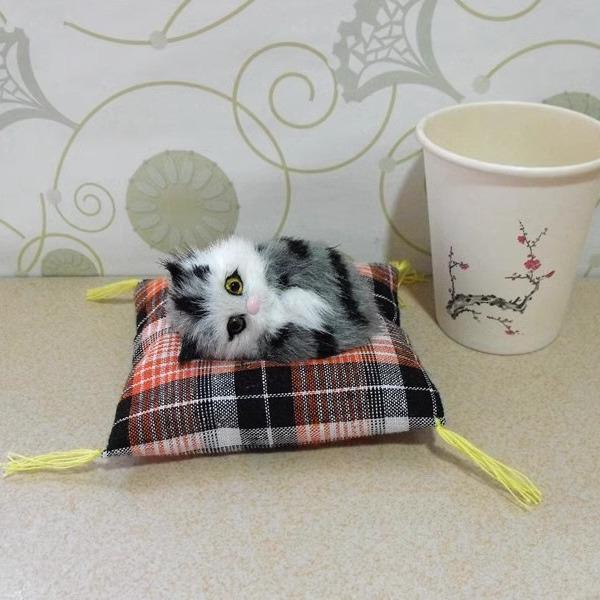 Realistic Cat Plush Figurine Photography Prop
