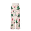 Women's Fashion Casual Comfortable Pajama Pants Christmas Print Drawstring Wide Leg Pants