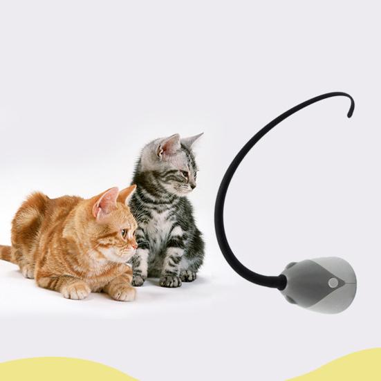 Automatic Silicone Tail Teaser Toy Electronic Interactive Cat Wand Toy Rechargeable Kitten Exercise Toy for Indoor Cats