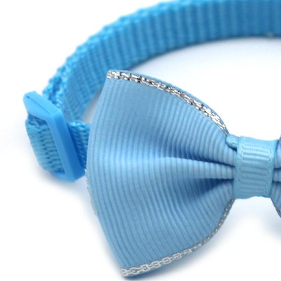 Yousheng Pet Bow Collar Solid Color Holiday Dress Up Adorable Pet Cats Bow-knot Collar with Bell for Christmas